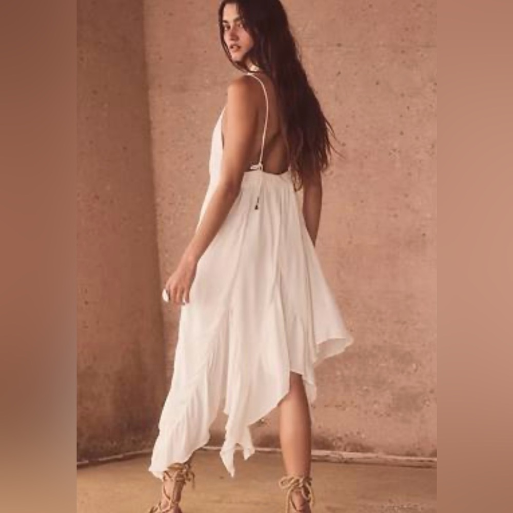 Free People White Asymmetrical Slip Mini Dress - Picture 4 of 4
